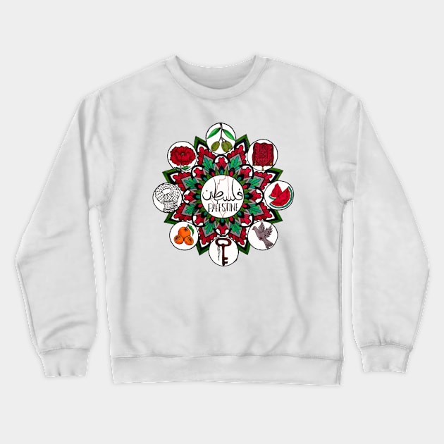 Palestine Mandala Crewneck Sweatshirt by Art by Rory 